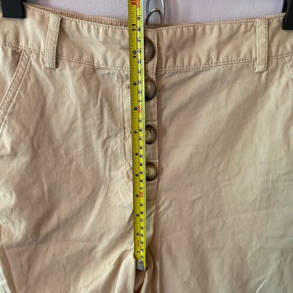 Zara Tan Khaki Cream Tan Cropped Barrel Leg Pants Cotton Boho Women's size XS - Picture 11 of 12